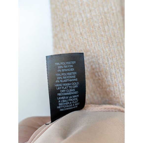 Amadi Anthropologie Cream Black Colorblock Knit Midi Cross Wrap Dress Size L - Picture 13 of 13